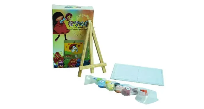 Kids Painting Set 10 X 15 cm Canvas + Stand + Colors + Brush