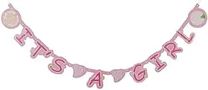 It's A Girl Party Banner for Baby Shower Pink Color